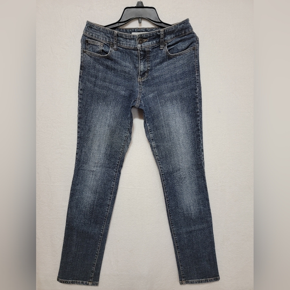 Women's Chico's Platinum Blue Denim Jeans, Blue, Size 0 Regular = U.S.‎ 4 EUC